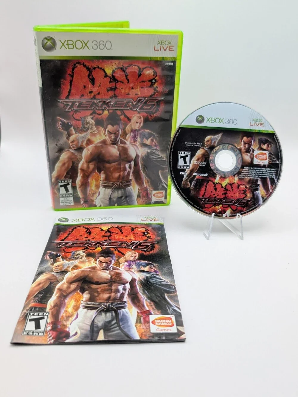 Microsoft Xbox 360 Tekken 6 with Neon Green Case